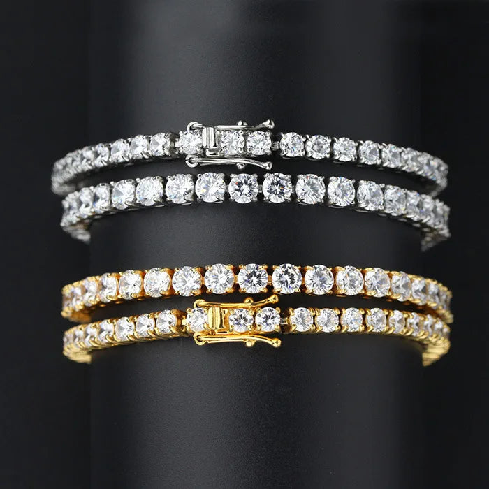 S925 Sterling Silver High Quality Fashionable  D Color VVS1 Full Moissanite Tennis Bracelet for Women Wedding Engagement Jewelry