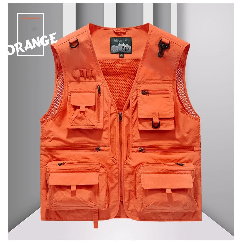 FGKKS Men Multi Pockets Vest Men's New Breathable Outdoor Fishing Vest Quality Design Leisure High Tech Male Jacket