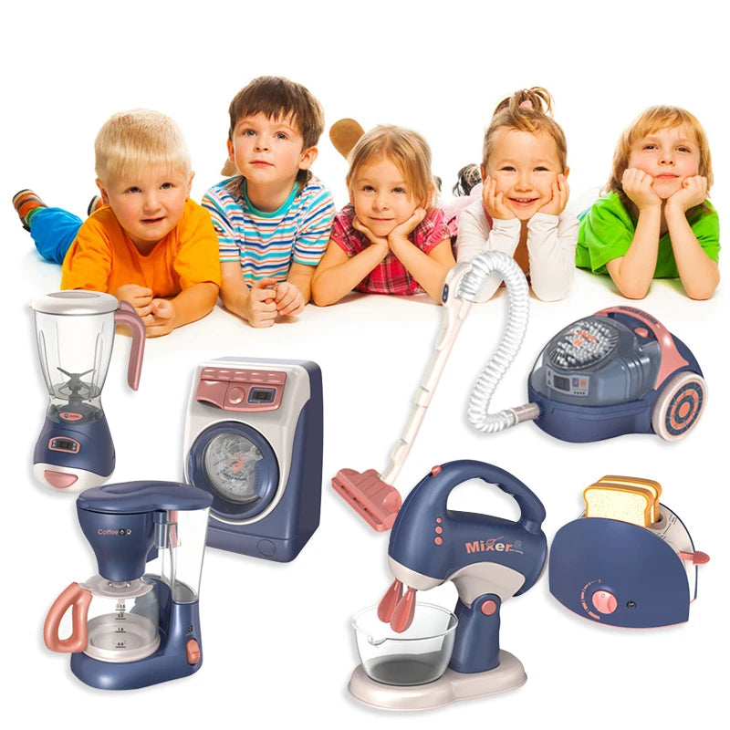 Kids Kitchen Toy Set Mini Simulation Household Appliances Toys for Children Pretend Play House Interactive Toys for Girls Boys