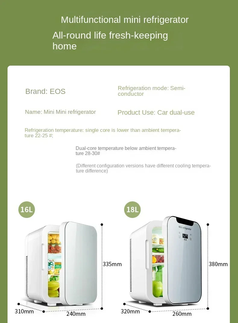 220V Mini Refrigerator Small Household Dormitory Car Mounted Refrigerator Mini Student Refrigeration Single Person Small  AG