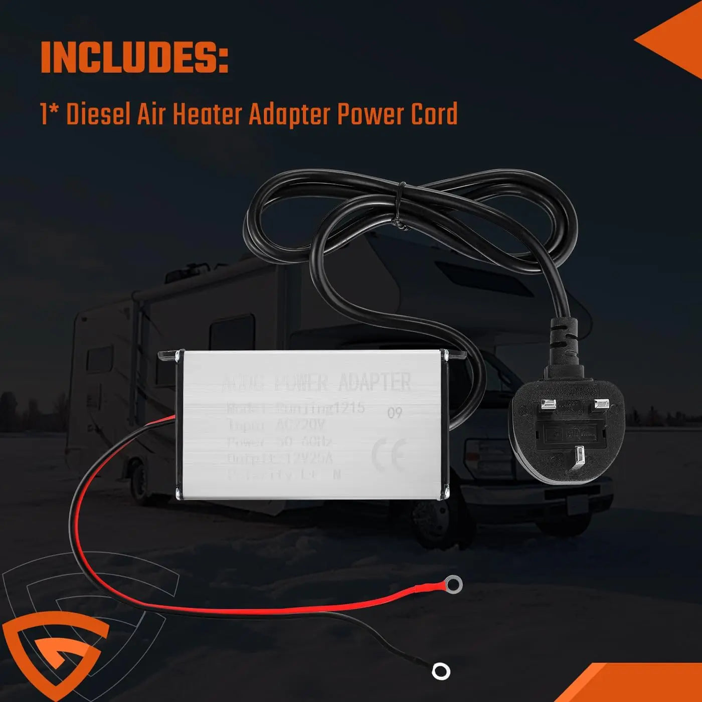 EU/UK Plug Power Converter 230V to 12V Adapter for Diesel Air Heater For 5KW 8KW Suitable for Household Electrical Outlets