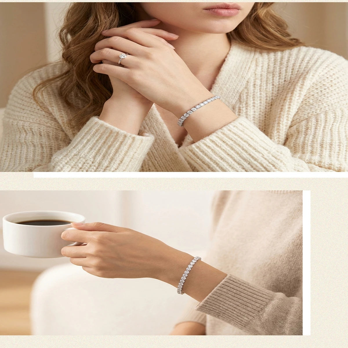 Fashion Simple 3-6.5mm D VVS1 Moissanite Tennis 925 Sterling Silver Single Row Classics with GRA Bracelet for Women Man Jewelry