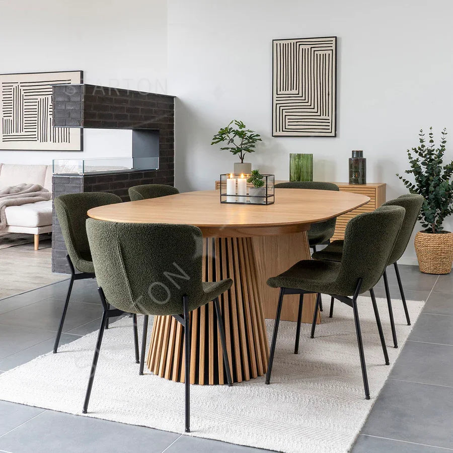 Hot Selling Dining Room Furniture Round Wood Tables Oval Extendable Dining Table