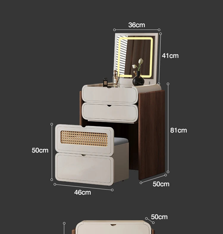 Dressing Table Bedroom Minimalist Design New Mini Bedside Table Storage Elegant Stylish Coiffeuse Maquillage Meuble Furniture