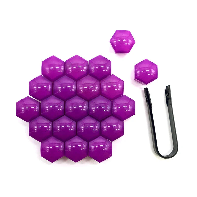20 Pcs Car Wheel Nut Caps 17mm/19mm/21mm Auto Hub Screw Cover Black Plastic Anti Dust Car Wheel Nut Bolt Covers Tire Accessories