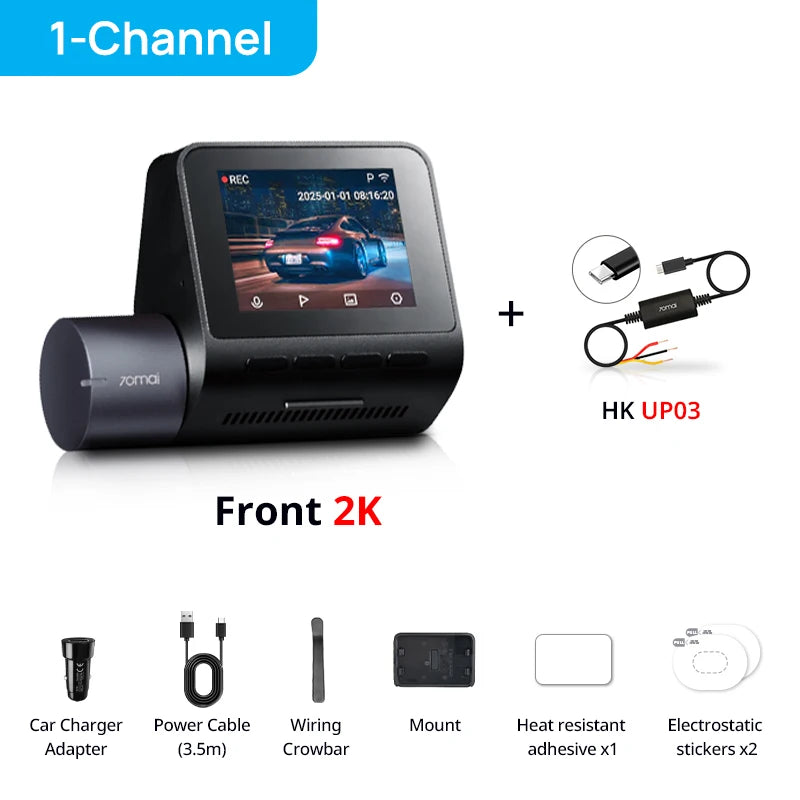 70mai Dash Cam A410 2.5K+1080P Dual-Channel Recording Built-in GPS 24H Parking Surveillance Car DVR 70mai A410