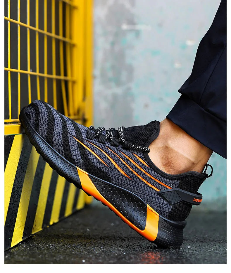 Men Work Safety Shoes Anti-puncture Protective Shoes Men Indestructible Work Shoes Men Boots Lightweight Breathable Safety Boots