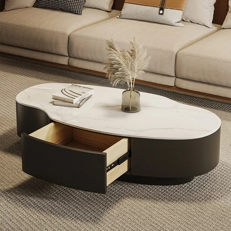 Special-shaped Coffee Tables Modern Luxury Service Sedentary Black Side Tables Storage Lounge Center Mid Century House Furniture