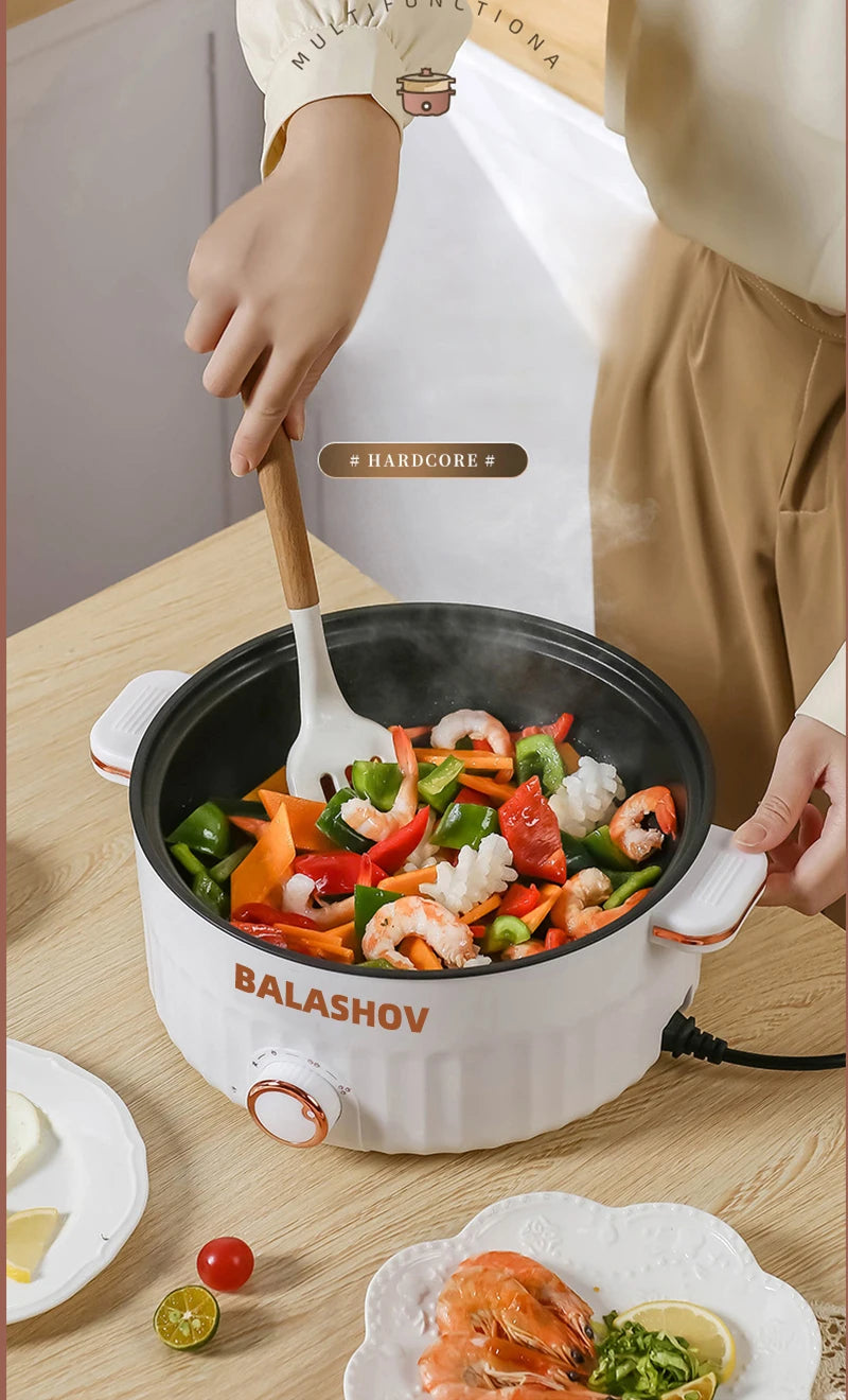 1.5L/3L Portable Electric Rice Cooker Multifunctional Double Layer Pan Non-stick Cookware for Kitchen and Home Appliance