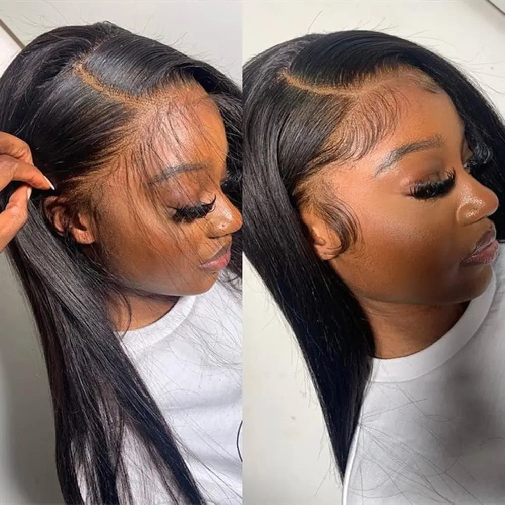 Hd Lace Frontal Wig 13x6 13x4 Lace Front Wig Human Hair 30Inch Bone Straight Transparent Lace Human Hair Wigs 4x4 HD Closure Wig