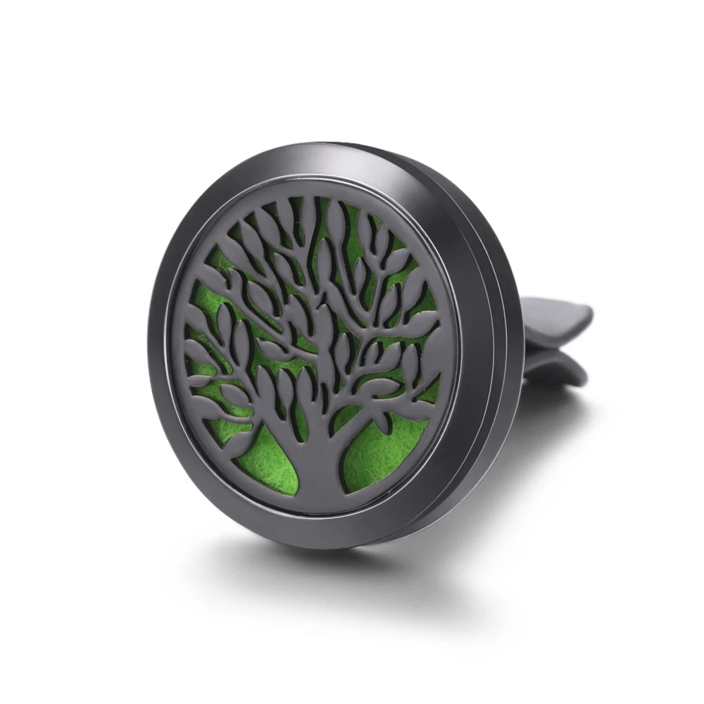 New Car Air Freshener Diffuser Clip Black Hollow Pattern Aromatherapy Lockets Essential Oil Perfume Pendant Car Ornaments Gift