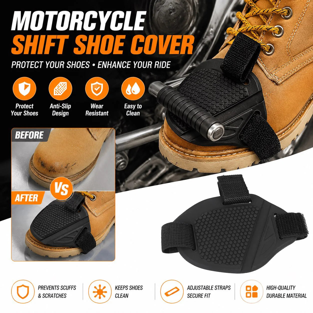Dustproof Motorcycle Shift Pad Gear Shoes Protective Motorbike Gears Shifter Men Protector Motocross Boots Cover Accessories