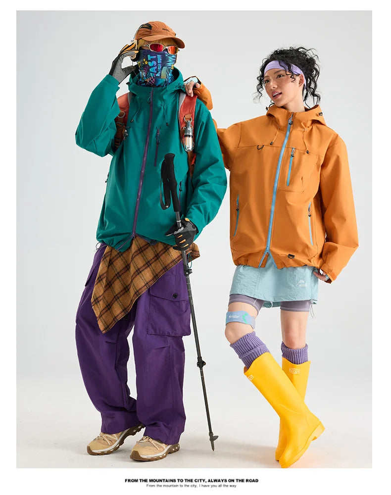 Unisex Hiking Jacket Waterproof Autumn Windbreaker Ourdoor Hooded Coats Women New Jacket Men Fishing Camping Climbing Coats