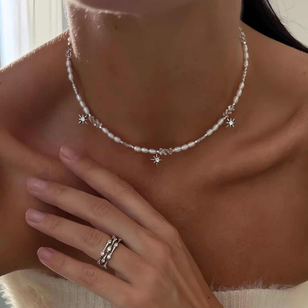 Minimalist Pearl Necklace for Women New Style Luxury Sensation Tassel Cold Tone Feng Shui Xiaomi Bead French Collar Chain
