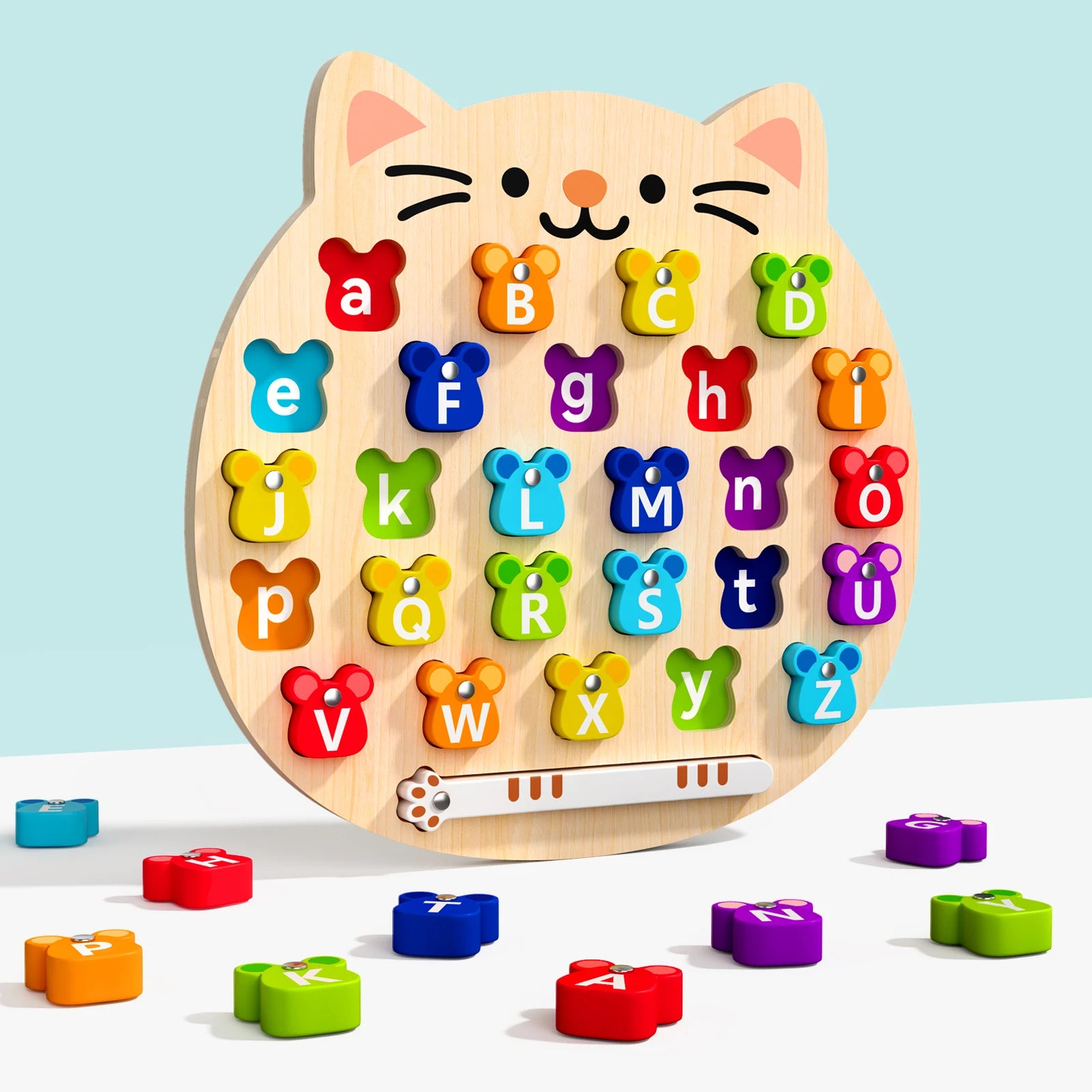 Colorful Alphabet Number Wooden Puzzles Kids Intelligent Matching Game Preschool Children Early Educational Toys