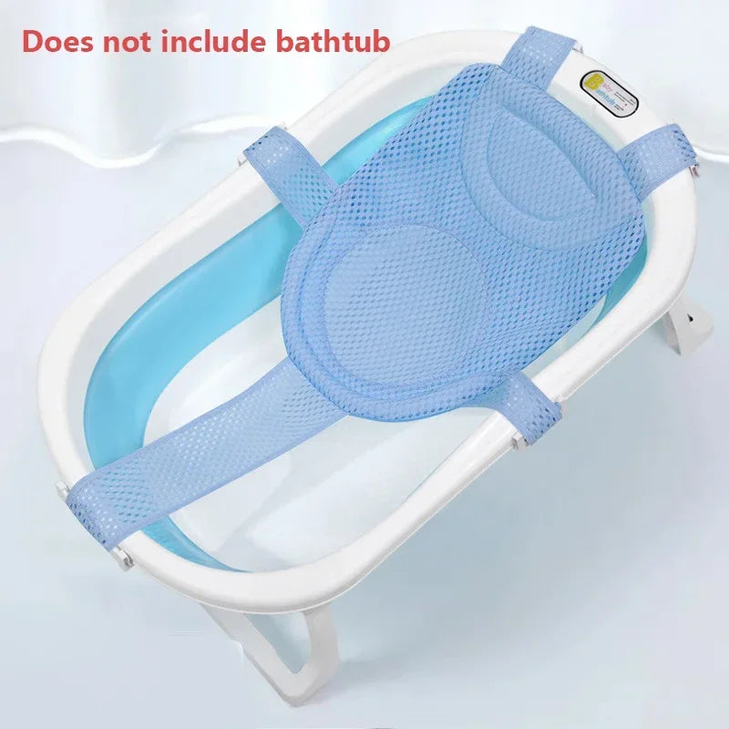 Baby Bath Net Mat Children  Newborn Adjustable Bathtub Pillow Seat Cushion Cross-shaped Anti-slip Bathtub Shower Cradle Bed Seat