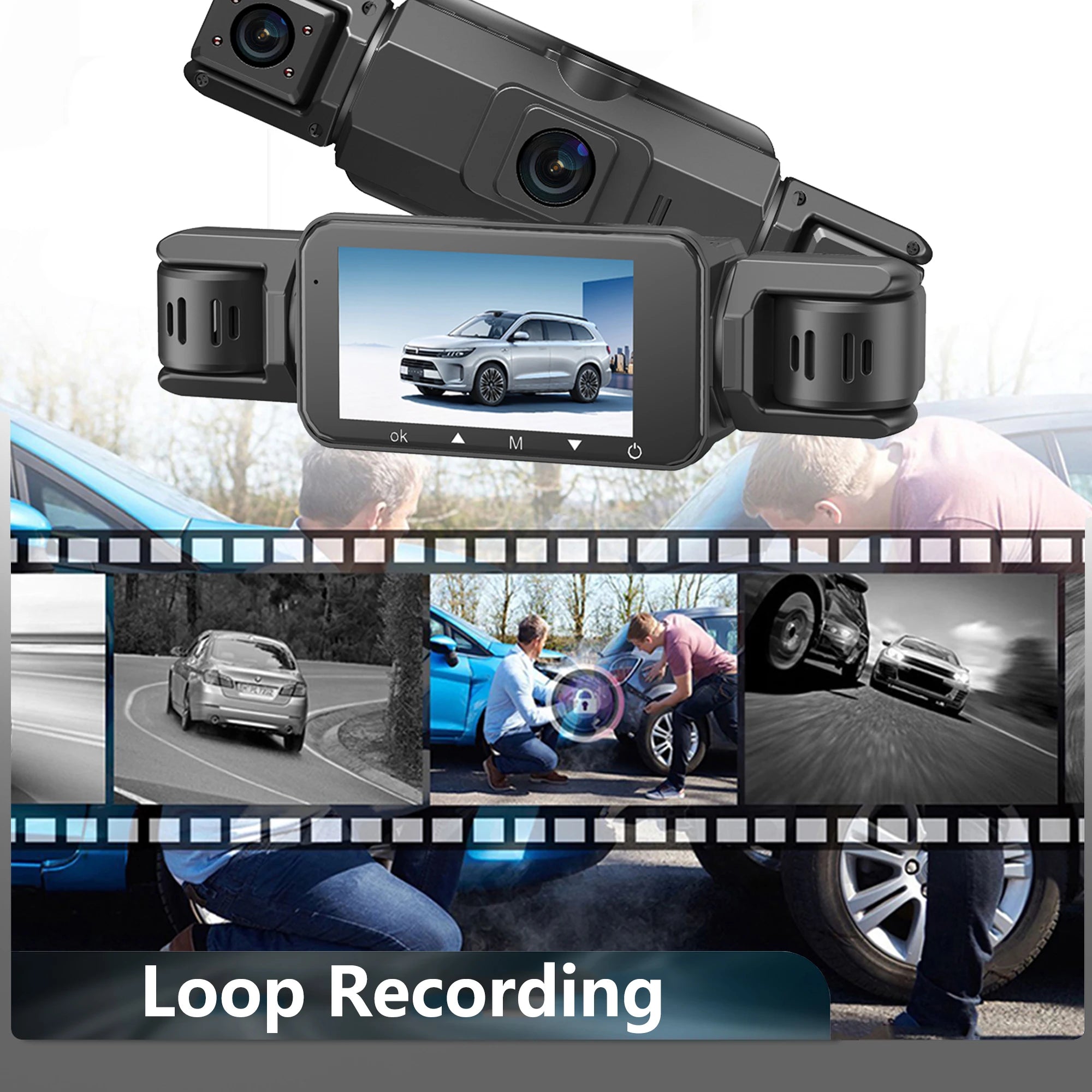 Dashcam for Cars 4 Channel Black Box WiFi Driving Camera FHD 1080P Night Vision Loop Recording Add Hardwire Kit Car Accessories