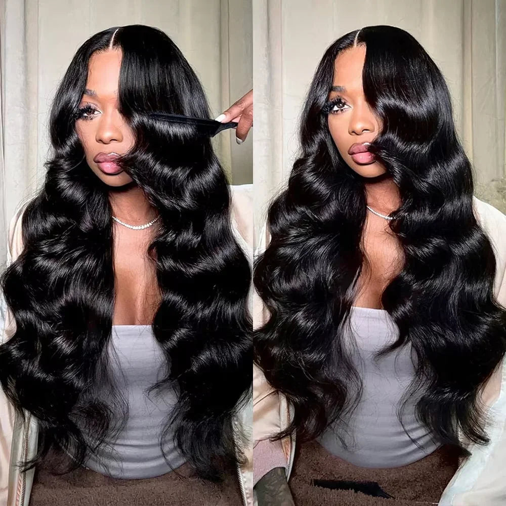 HD 40 Inches 250% 5x5 Glueless Ready To Wear Closure Burmese Remy Human Hair 13x6 Lace Front Human Hair Wigs Transparent Body Wave 13x4 Lace Frontal Wig
