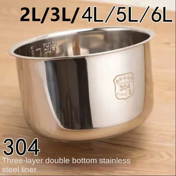 Pressure cooker 2L 3l4L 5L 6L inner pot rice liner 304 stainless steel non-stick cookware kitchen accessories utensils