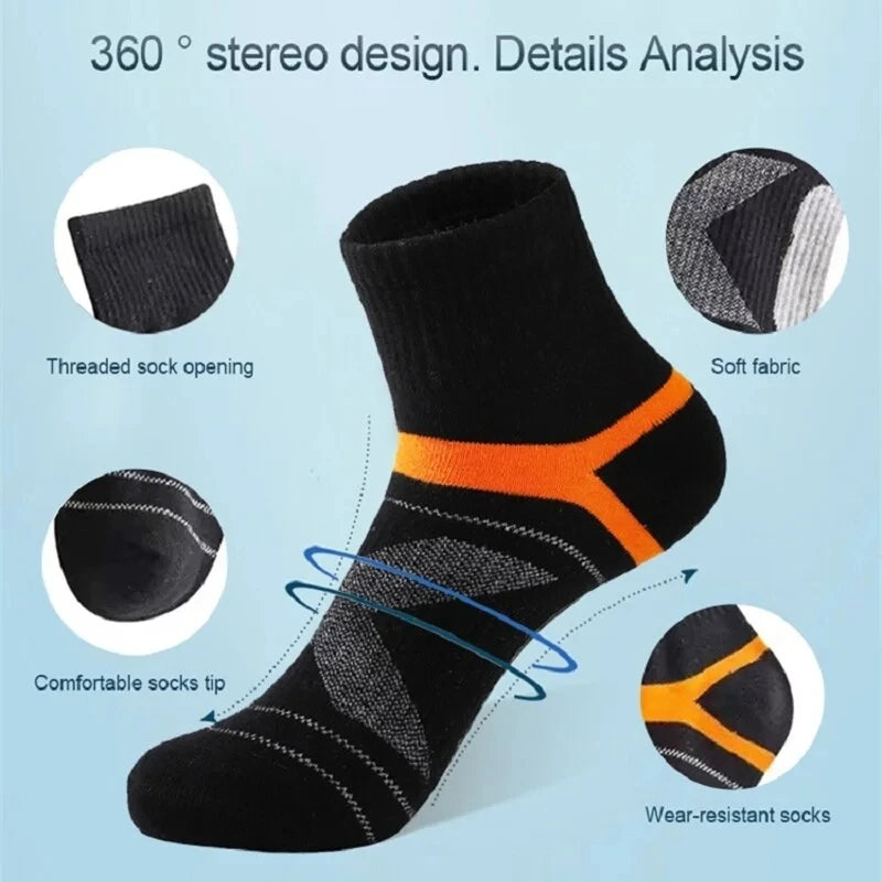 1-3 Pairs High Quality Men Socks Black Sports Socks Casual Soft Running Four Season Absorb Sweat Breathable Male Sock
