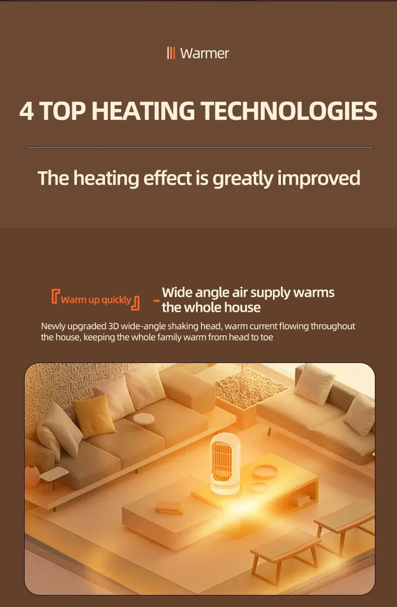 Small Household Heater Lasting Constant Temperature Quickly Add Safety and Energy Saving Power Off Protection Electric Heater