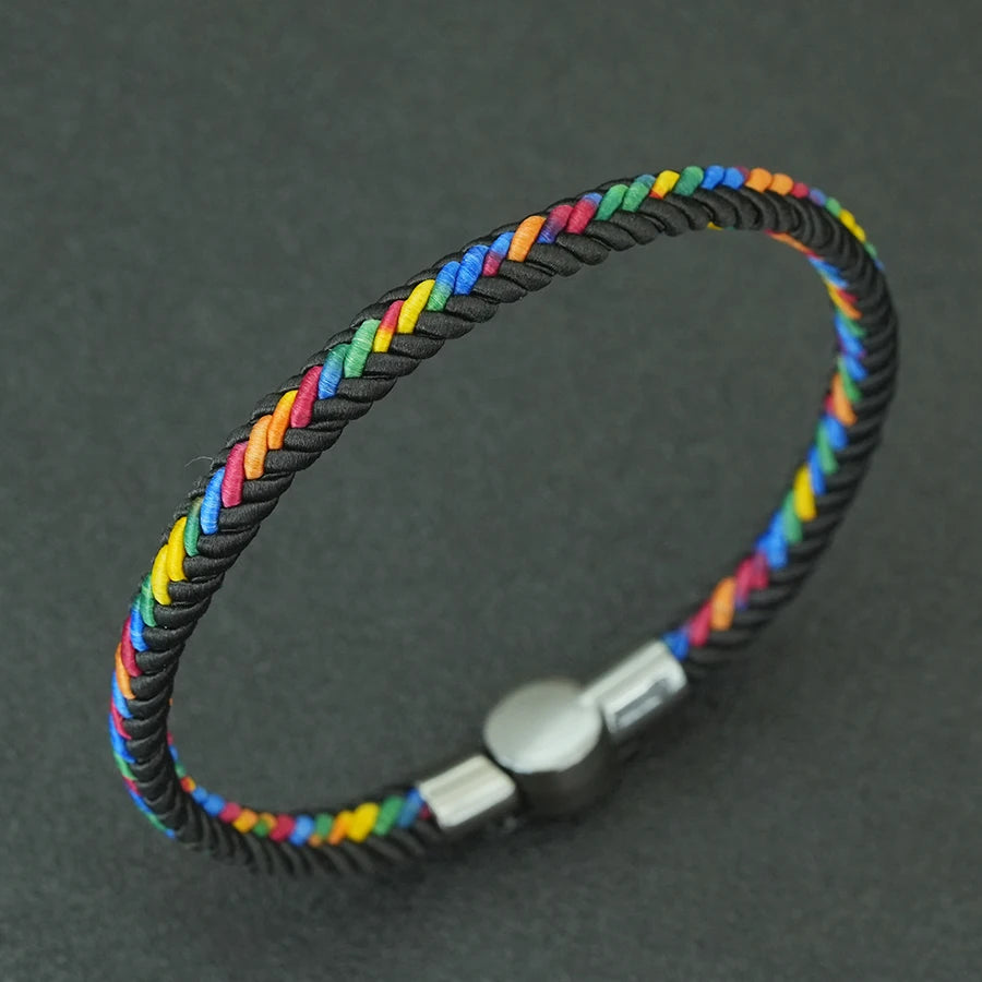 Unique Ethnic String Bracelet Unisex Handmade Braided Lucky Thread Distance Attract Couple Bangle Leisure Accessories Pulseria