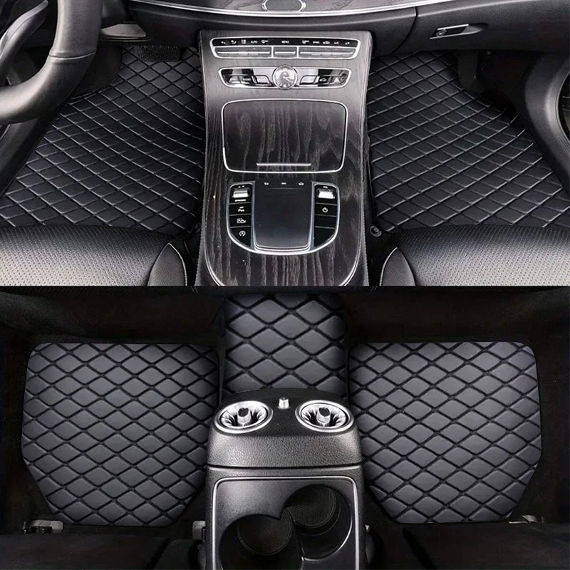 Universal 5Pcs Car Floor Mats PU Leather Waterproof Dust-Proof Auto Foot Pad Protector Pads Fashion Car Foot Pad