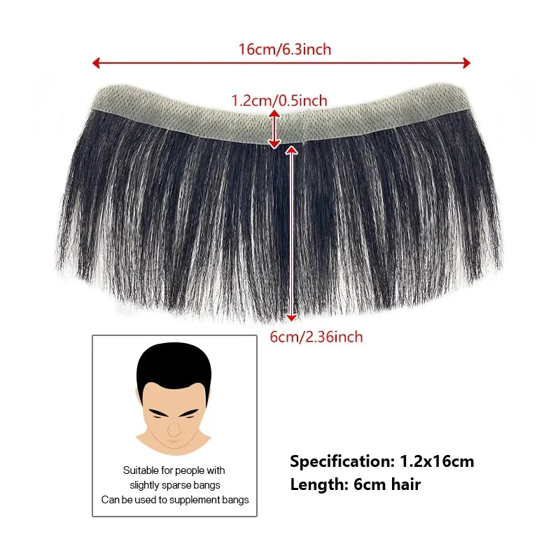 100% Human Hair Men PU V Loop Front Toupee Carefully Prune Natural Hairline Wigs Remy Hair Replacement Straight Hairpiece