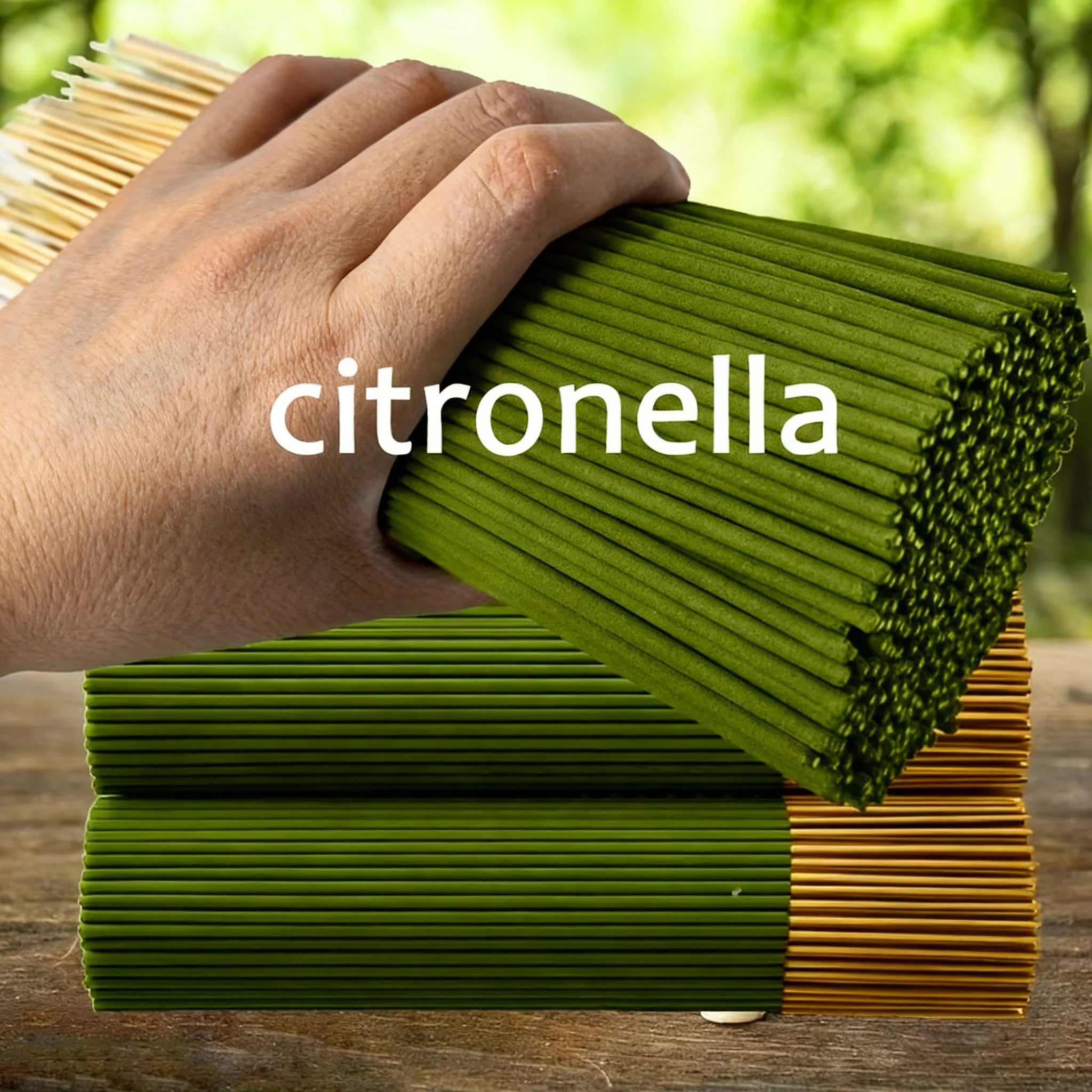 Lemongrass Sticks That Extend the Burning Time, Artificial Wooden Four-Season Fragrance, Suitable for Home, Camping, Garden, Pool and Outdoor Activities - Feng Shui to Remove Bad Energy, Purify the Air, Relax the Mind, Recycl