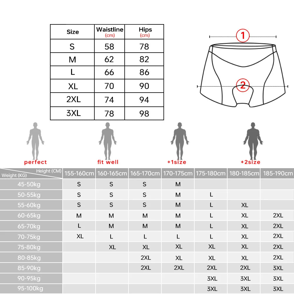X-TIGER Men's Cycling Underwear with 5D Gel Cushioned MTB Boxer Cycling Shorts Road Cycling Underwear Cycling Equipment