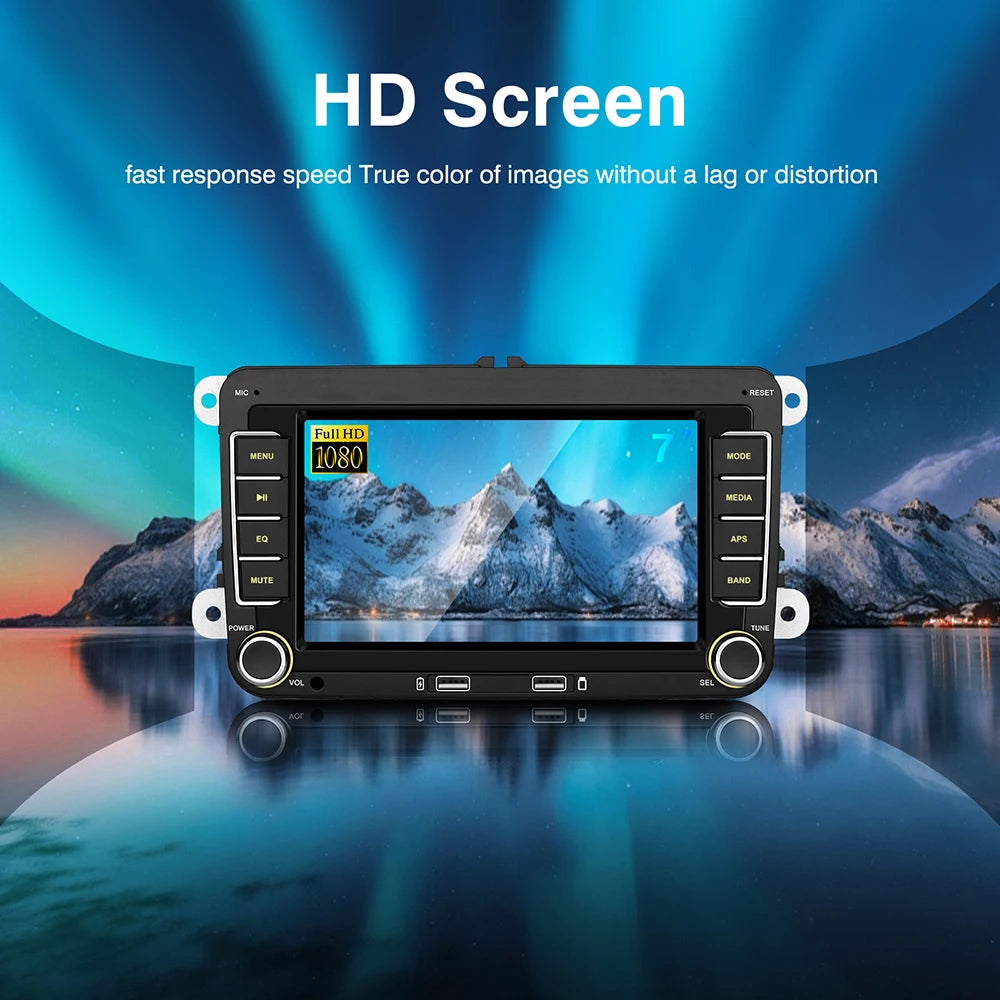 7 Inch Car Stereo For VW Touchcreen BT AM/FM Radio Receiver with Android Auto Carplay USB Charge Support Hands-Free Calling