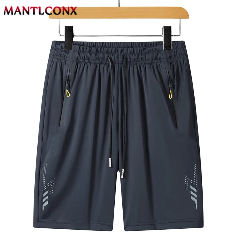 New Fashion Sports Shorts Men Elastic Waist Shorts Male Breathable Quick Dry Comfortable Men's Short Pants Men Bottom Black XXXL