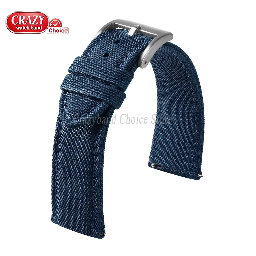 20mm 22mm Waterproof Sailcloth Watch Strap Two-Sided Nylon Watchband Quick Release Band Universal Sport Belt for Men Bracelet