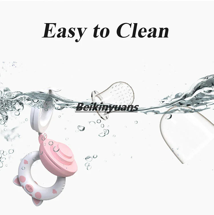 Baby Pacifier fruits and vegetables bite bag newborn baby pig le molar stick to eat fruit consisting silicone tooth gum pacifier