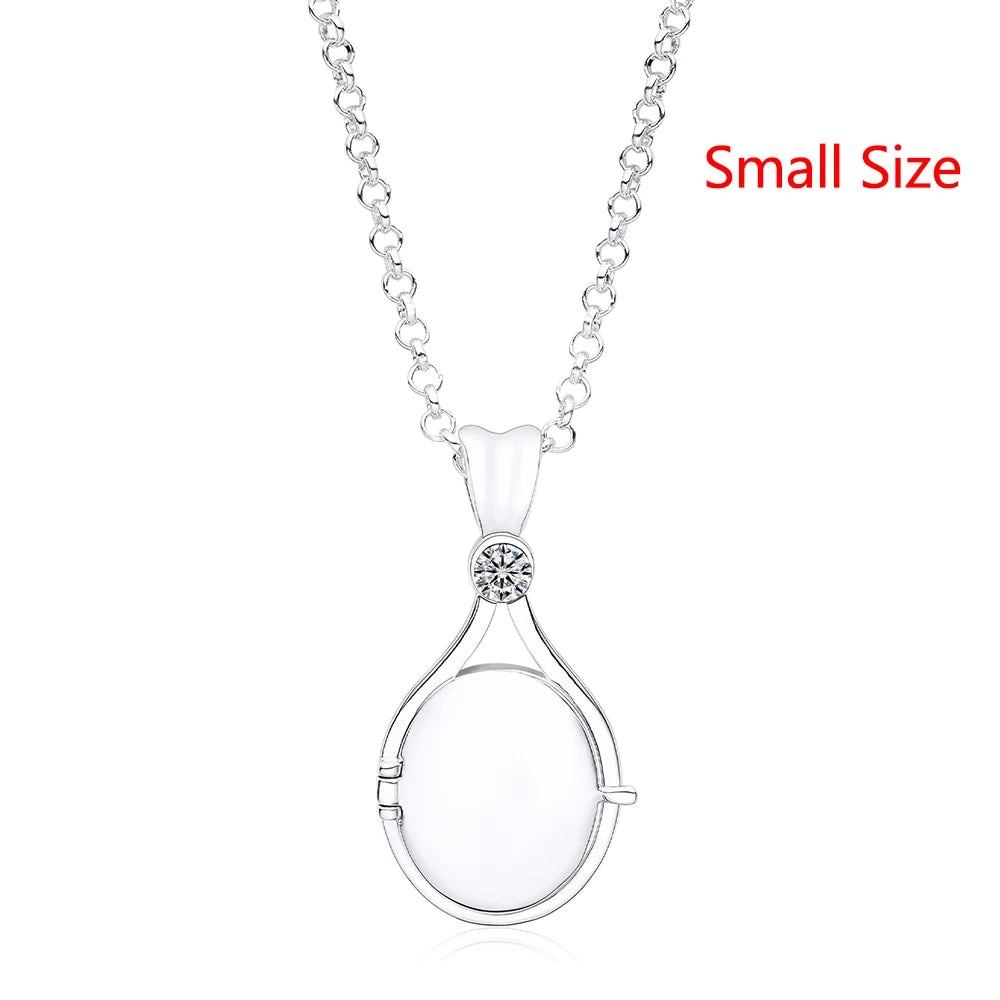 H2O Locket Pendant Necklace Mermaid Silver Color with Crystal Just Add Water Necklaces TV Movies Jewelry for Women Girls