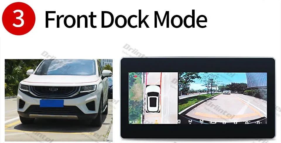 4 Way Dash Camera with Night Vision, 360°Surround View Parking Monitor, 1080P HD All Around View Driving Recorder ，Car DVR Syste