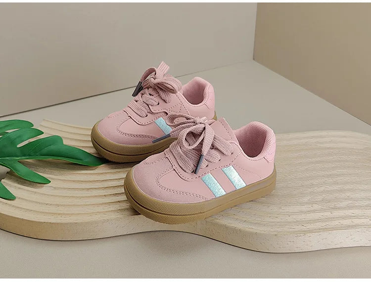 2025 New Spring Baby Shoes Leather Toddler Kids Sneakers Outdoor Boys Tennis Soft Sole Fashion Little Girls Sneakers EU 16-25