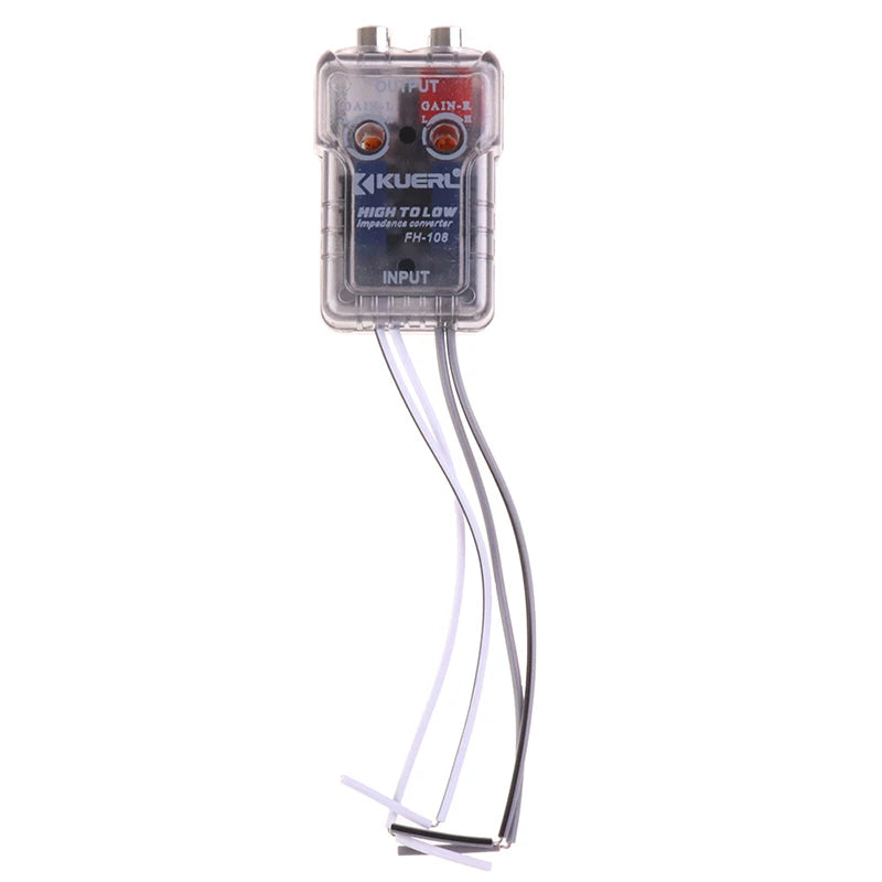 High Level Speaker Signal to Low Level RCA Adapter Car High to Low Subwoofer Converter
