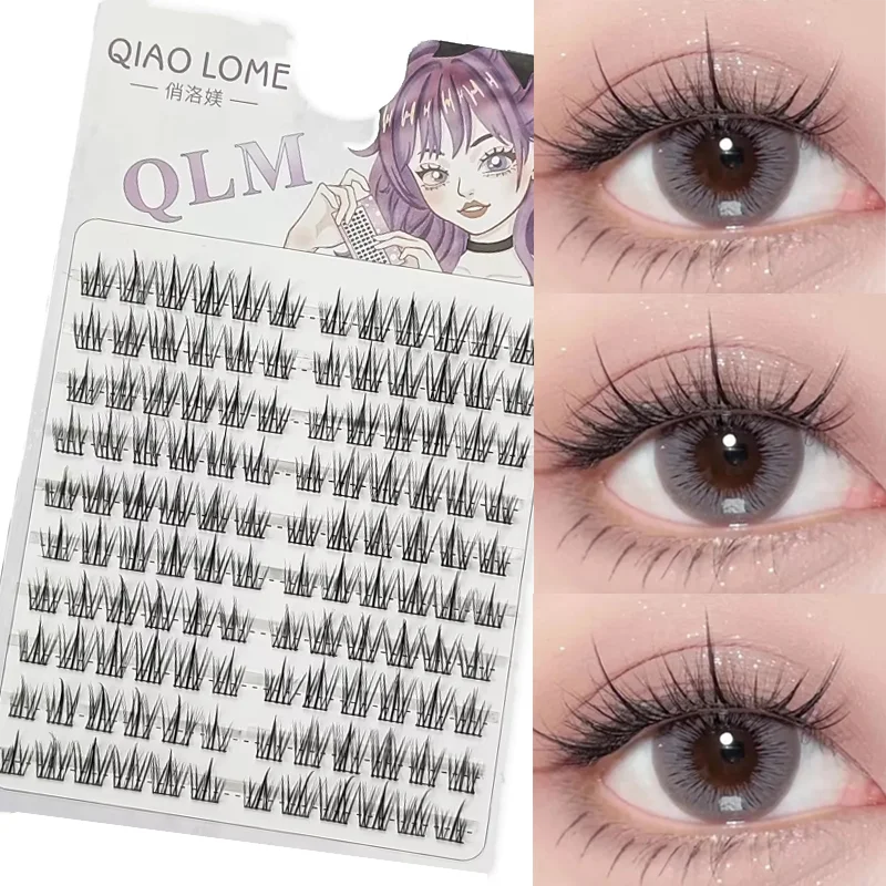Large Capacity Fish Tail Fake Eyelashes Natural Russian Anime Eyelashes Natural Eyelashes Cosplay Single Cluster Fake Eyelashes