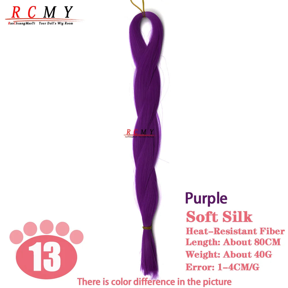 RCMY Soft Silk Doll Hair BJD/SD Blue Doll Wig Heat-resistant Synthetic Nylon Fiber 1/3 1/4 1/6 Doll Accessories