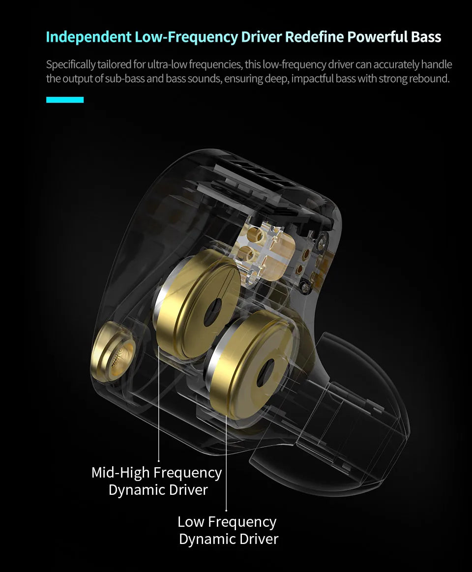 KZ Castor PRO 2DD Dynamic in Ear Earphones High-end Tunable Earphones Stets A New Benchmark for Hfi Sound Quality Bass Headsets