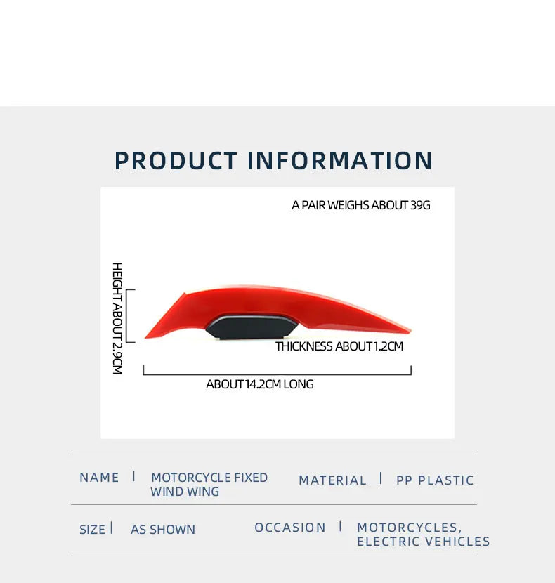 1 Pair Universal Motorcycle Decorative Winglet Aerodynamic Spoiler Dynamic Wing Car Exterior Styling Modified Accessories