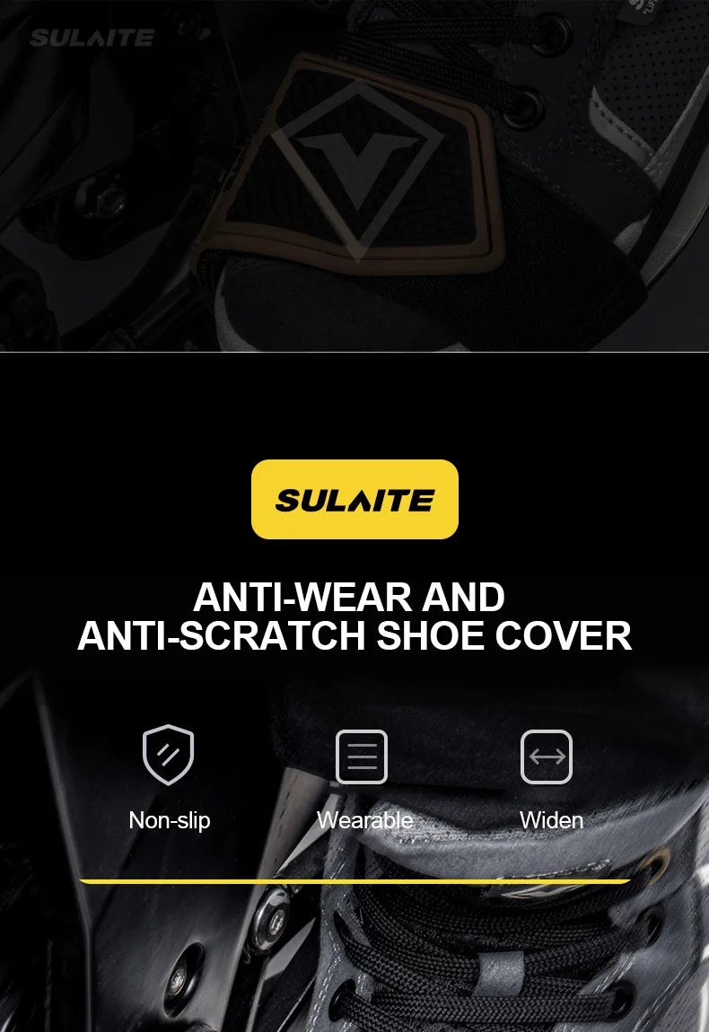 SULAITE Motorcycle Shift Pad Gear Shoe Cover Durable Lightweight Boot Protector Adjustable for Riding Moto Accessaries