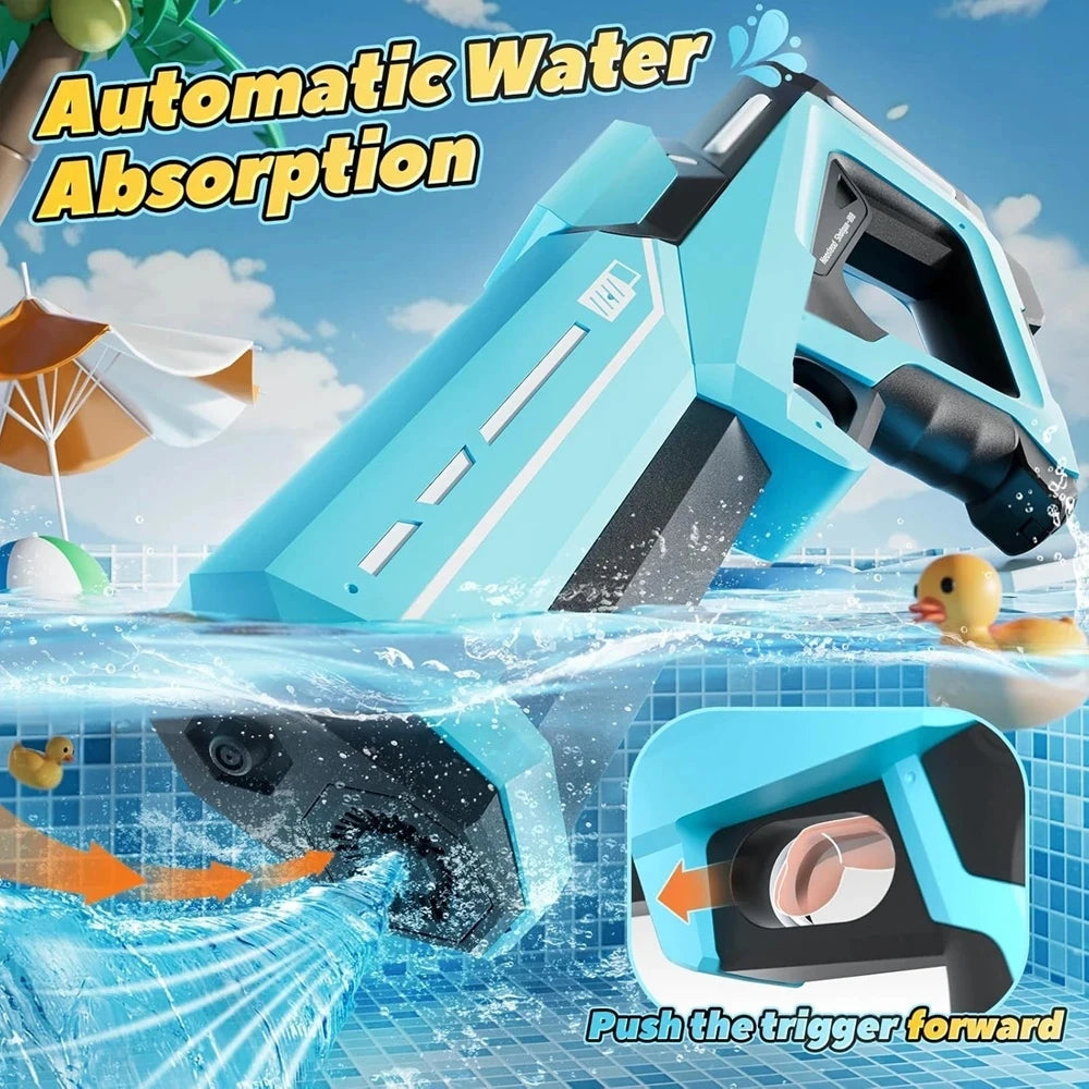 Electric Water Blaster Gun Children Automatic Water Pistol WaterGun with Led Light Summer Outdoor Game Party Toy for Adults Kids