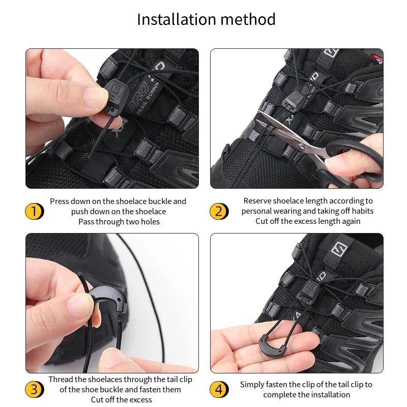 Fashion No Tie Shoelaces Outdoor Running Sneakers Laces Round Tennis Shoe Laces Without Ties Adult Kids Shoelace Shoes Accesorie