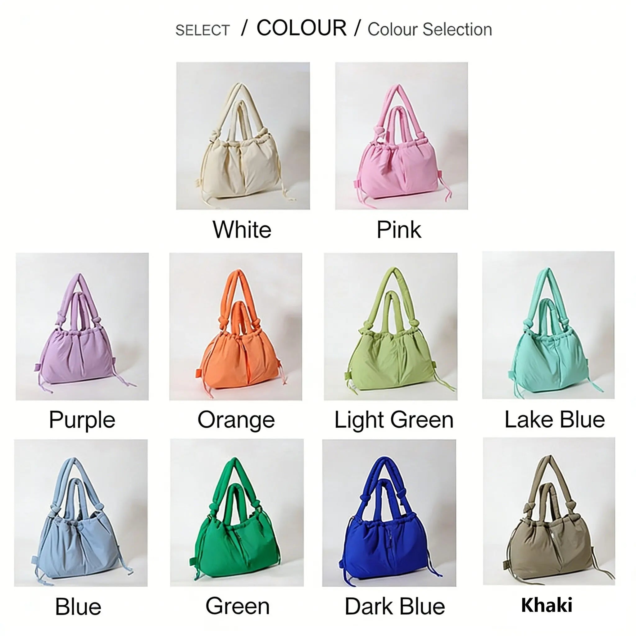Casual nylon padded tote bag designer soft puffer women shoulder crossbody bags Simple Vintage large capacity handbags 2026