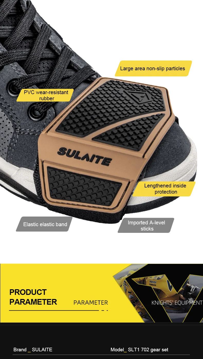 SULAITE Motorcycle Shift Pad Gear Shoe Cover Durable Lightweight Boot Protector Adjustable for Riding Moto Accessaries