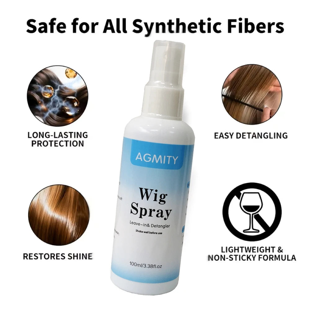 Wig Care Spray Leave-in Conditioner Moisturizing Smoothing Anti-frizz Detangle Soften Repair For Human Hair & Synthetic Wigs