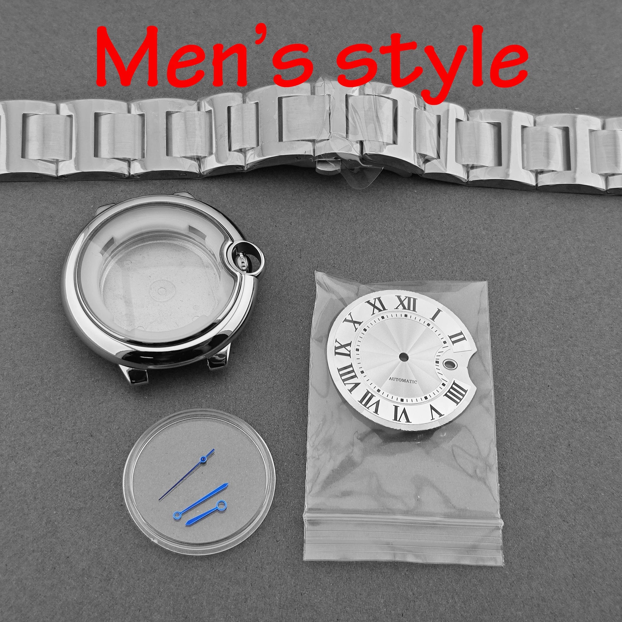 Watch case set Couple-style sizes 42mm/32.8mm stainless steel material suitable for Miyota 8215 / ST6 movements butterfly clasp