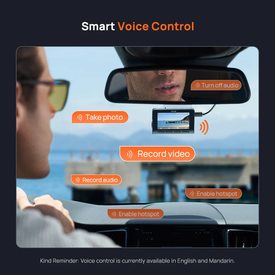 70mai 4K Dash Cam A800SE Upgraded Version of 70mai A800S Voice Control Supercapatior GPS ADAS Car DVR 70mai A800SE UHD Wifi 6